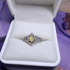 Dazzling Silver Ring with Yellow Gemstone